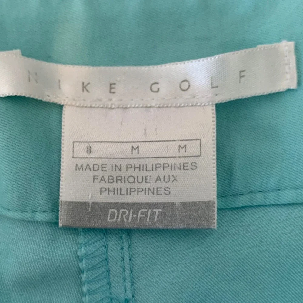 Nike Golf Shorts Women 8 Turquoise Dri-FIT Flat Front Active Golfcore Athletic